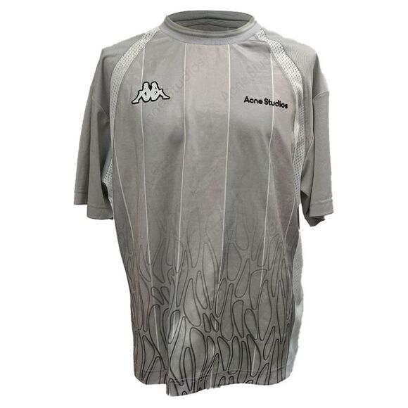 Acne Studios X Kappa Logo T-Shirt in Grey Polyester